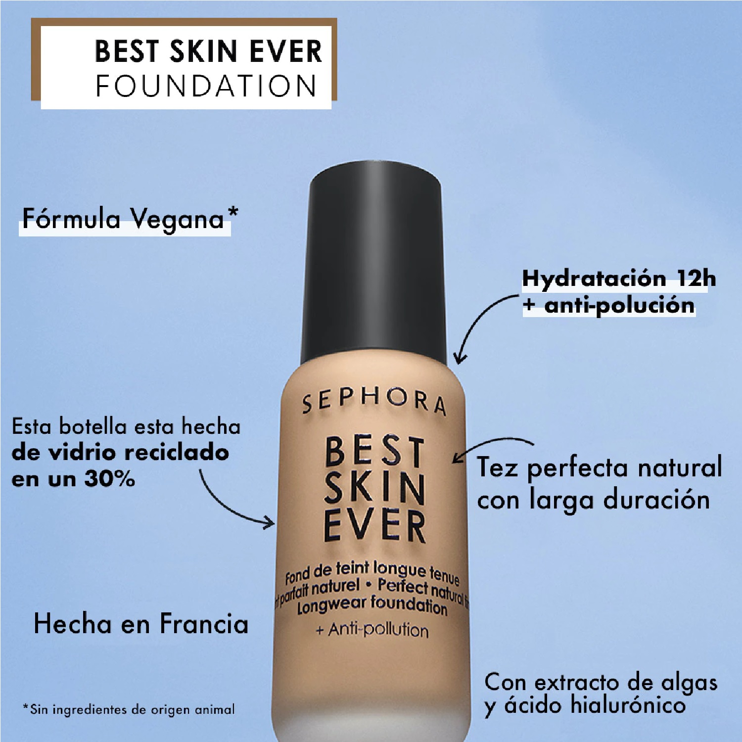 BEST SKIN EVER LONG WEAR FOUNDATION PERFECT NATURAL COMPLEXION + ANTI-POLLUTION (Base de Maquillaje de Larga Duración)